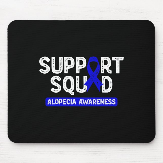Alfombrilla De Ratón Alopecia Apoyo de Concienciación Squad Blue Family (Frente)