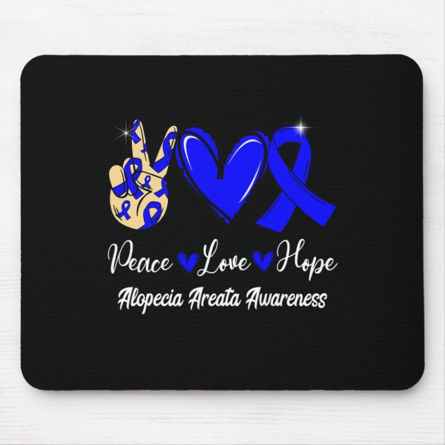 Alfombrilla De Ratón Alopecia Areata Conciencia Paz Amor Esperanza Rib  (Frente)