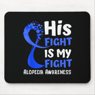 Alfombrilla De Ratón Alopecia Conciencia Cinta azul Esperanza Familia C