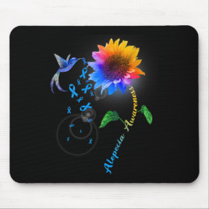 Alfombrilla De Ratón Alopecia Conciencia Colibrí Azul Girasol