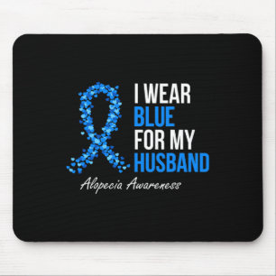 Alfombrilla De Ratón Alopecia Conciencia Que Uso Azul Para Mi Esposo Az