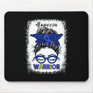 Alfombrilla De Ratón Alopecia Guerrera Messy Bun Cinta Azul Alopecia Aw