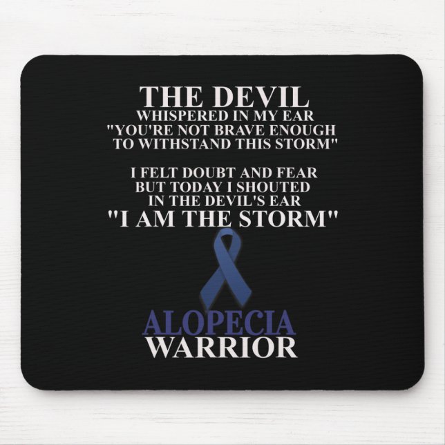 Alfombrilla De Ratón Alopecia Ribbon Guerrero Conciencia Fe (Frente)