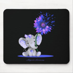 Alfombrilla De Ratón ALOPECIA SENSIBILIZACIÓN Cute Elefante Azul giraso