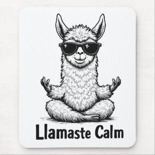 Alfombrilla De Ratón Alpaca Stay Calm Llamaste Lama Yoga Funny