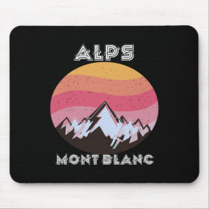 Alfombrilla De Ratón Alpes Retro Mont Blanc Escalada Montaña Senderismo