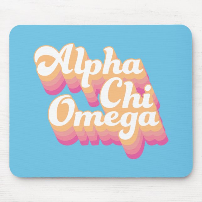 Alfombrilla De Ratón Alpha Chi Omega | Guión de Groovy (Frente)