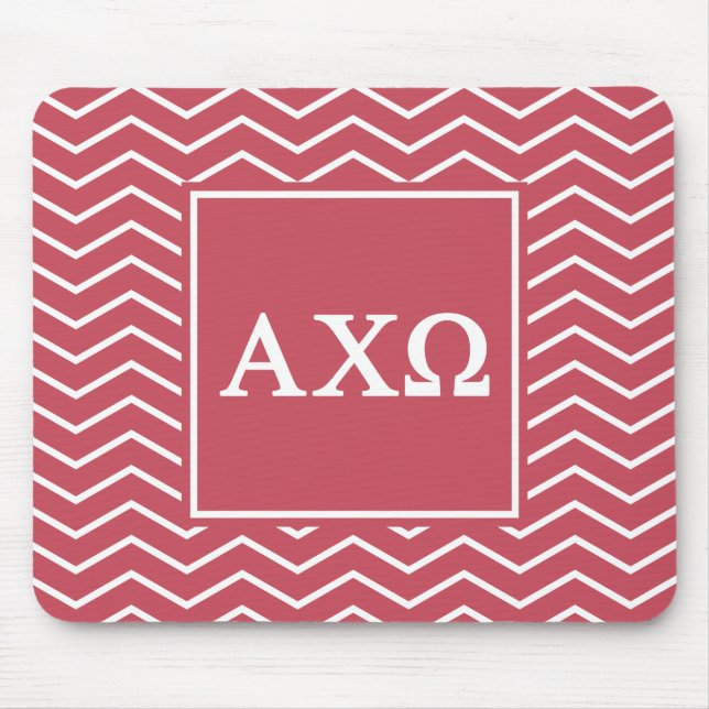 Alfombrilla De Ratón Alpha Chi Omega | Patrón Chevron (Frente)