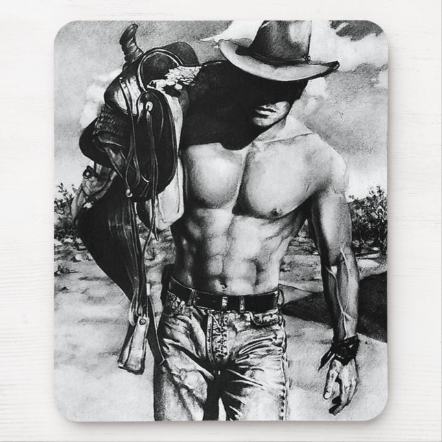Alfombrilla De Ratón Alpha Masculine Bella Artes Cowboy Guay (Frente)