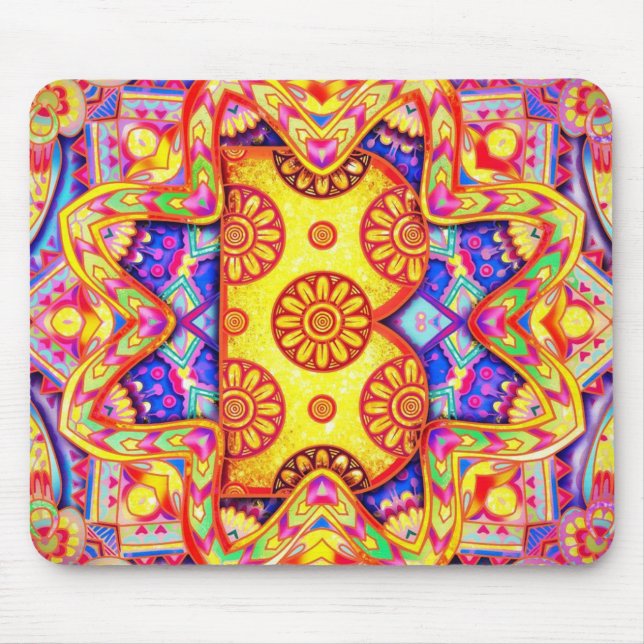 Alfombrilla De Ratón Alphabet B mandala (Frente)