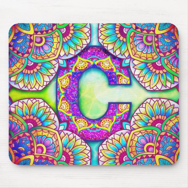 Alfombrilla De Ratón Alphabet C mandala (Frente)