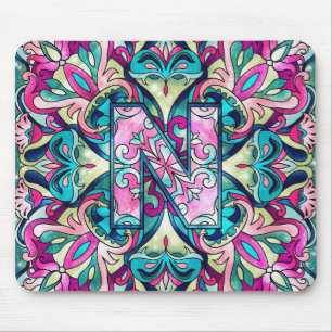 Alfombrilla De Ratón Alphabet N mandala