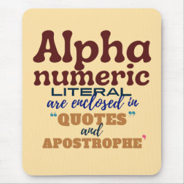 Alfombrilla De Ratón Alphanumeric Literal in Cobol Programming