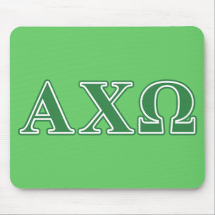 Alfombrilla De Ratón Alphi Chi Omega Letras Verdes