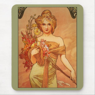 Alfombrilla De Ratón Alphonse (Alfons) Mucha Buquet Mousepad