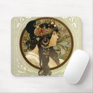 Alfombrilla De Ratón Alphonse Mucha - Bizantino Head Brunette