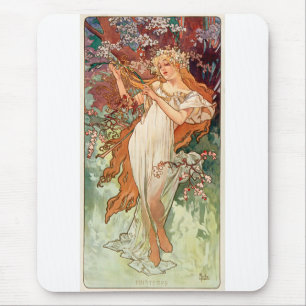 Alfombrilla De Ratón Alphonse Mucha, Las Estaciones (1896) Primavera