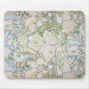 Alfombrilla De Ratón Alphonse Mucha Peonies