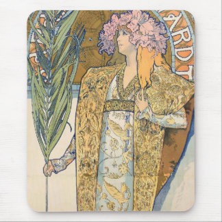 Alfombrilla De Ratón Alphonse Mucha - pintura de Sarah Bernhard