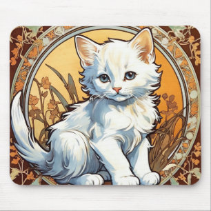 Alfombrilla De Ratón Alphonse Mucha Style Cat