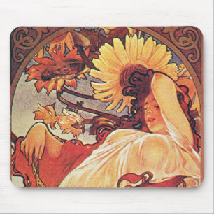 Alfombrilla De Ratón Alphonse Mucha Sunflower