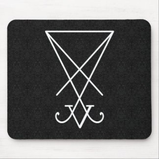 Alfombrilla De Ratón Alquimia de Lucifer Blanco Sigil Arte Gótico