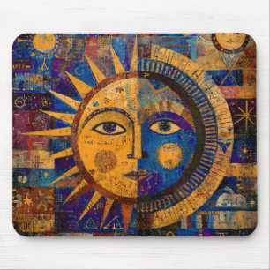 Alfombrilla De Ratón Alquimia Mística Celestial Sol Luna