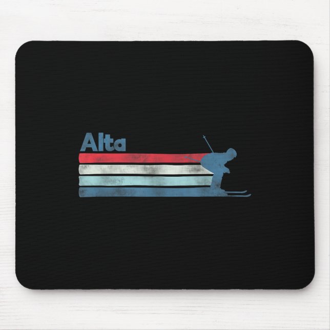 Alfombrilla De Ratón Alta Utah Retro Ski (Frente)