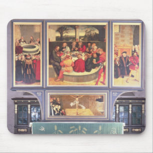 Alfombrilla De Ratón Altar con un tríptico que representa