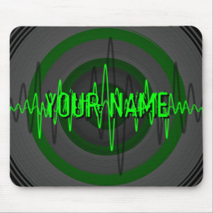 Alfombrilla De Ratón Altavoz de sonido verde oscuro de "nombre"