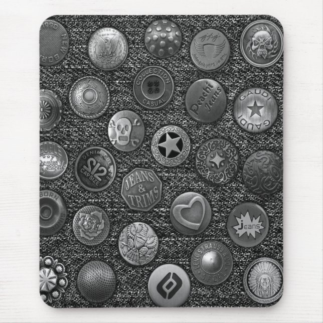 Alfombrilla De Ratón Altavoz moderno, jeans negros con botones (Frente)