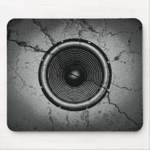 Alfombrilla De Ratón Altavoz musical en una pared rota