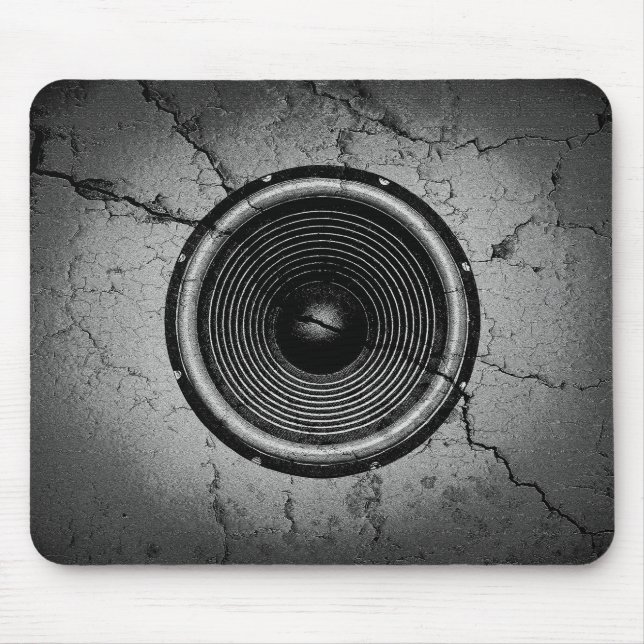 Alfombrilla De Ratón Altavoz musical en una pared rota (Frente)