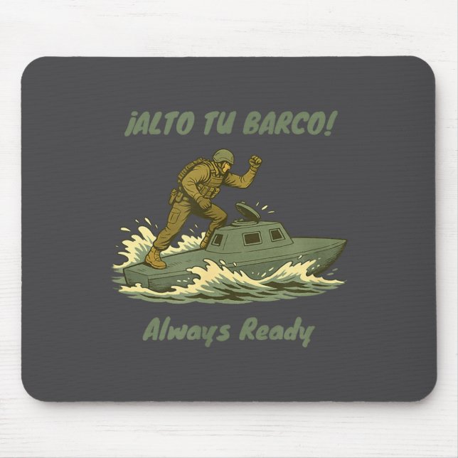 Alfombrilla De Ratón Alto Tu Barco! Coast Guard Novelty Gift  (Frente)