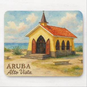 Alfombrilla De Ratón Alto Vista Aruba acuarela