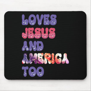 Alfombrilla De Ratón Ama A Jesús Y A Estados Unidos Demasiado Groovy Da