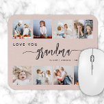 Alfombrilla De Ratón Ama a tu abuela 8 Collage de fotos Rubor Pink<br><div class="desc">Dale a la abuela un regalo que ella apreciará. Esta almohadilla de ratón de collage de fotos muestra ocho de sus fotos cuadradas favoritas de los nietos, junto con el mensaje "Te amo abuela". La palabra "abuela" aparece en un elegante guión de escritura a mano gris a carbón vegetal con...</div>