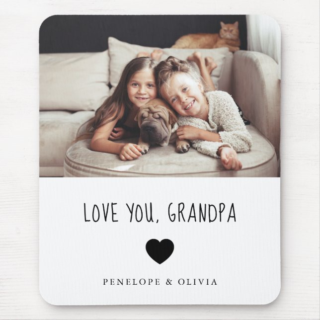 Alfombrilla De Ratón Ama Abuelo | Su foto y texto manuscrito (Frente)