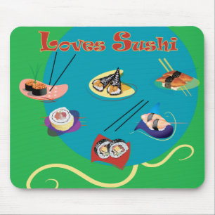 Alfombrilla De Ratón Ama el sushi