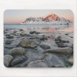 Alfombrilla De Ratón Amanecer Flakstad y playa Skagsanden