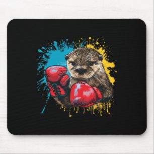 Alfombrilla De Ratón Amante de la nutria del boxeo guantes de boxeo kic