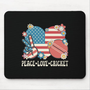 Alfombrilla De Ratón Amante de la paz y el cricket Bandera americana Pa