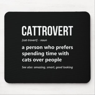 Alfombrilla De Ratón Amante de los gatos divertido definición de cattro