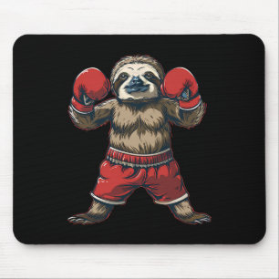 Alfombrilla De Ratón Amante de perezoso de boxeo Guantes de boxeo Kickb