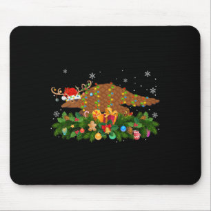 Alfombrilla De Ratón Amante del animal pangolín Reno Gorro de Santa Pan