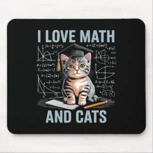 Alfombrilla De Ratón Amante del gato de las matemáticas, profesor diver