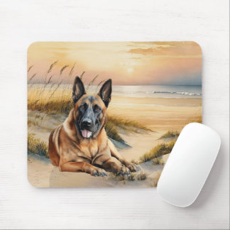 Alfombrilla De Ratón Amante del perro Malinois Belga Playa de Arena