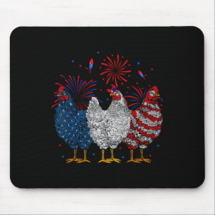 Alfombrilla De Ratón Amante del pollo patriótico de la bandera de EE. U