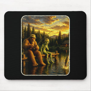 Alfombrilla De Ratón Amantes de Bigfoot alienígena pescando hombres div