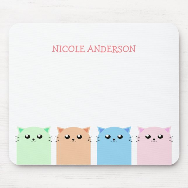 Alfombrilla De Ratón Amantes de gatos personalizados (Frente)